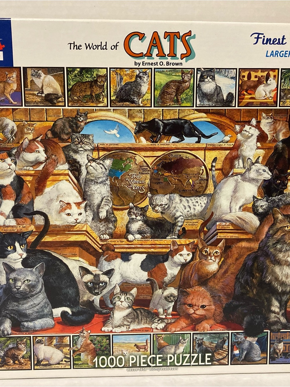 White Mountain 1000 Piece Jigsaw Puzzle The World of Cats Ernest O. Brown 2019